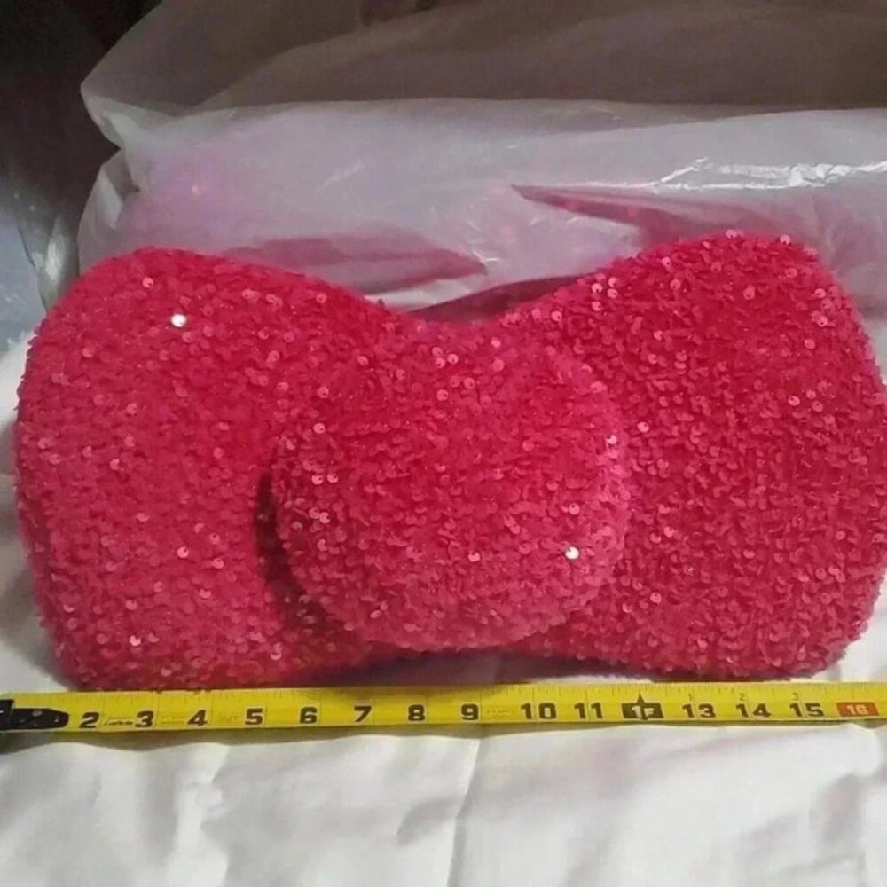 Pink sequin pillow